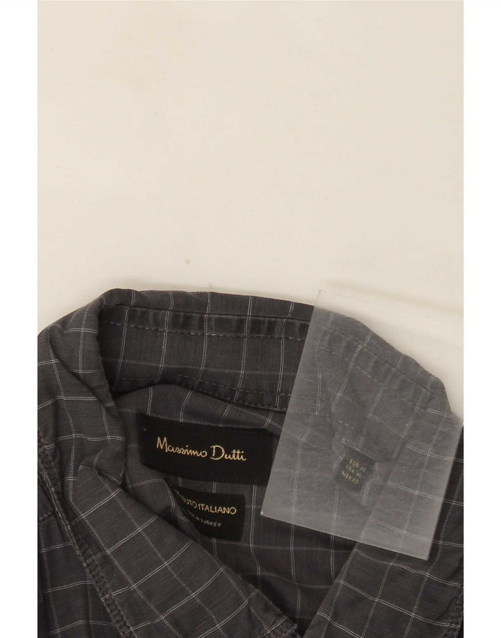 Camisa Massimo Dutti Hombre XL Cuadros Gris