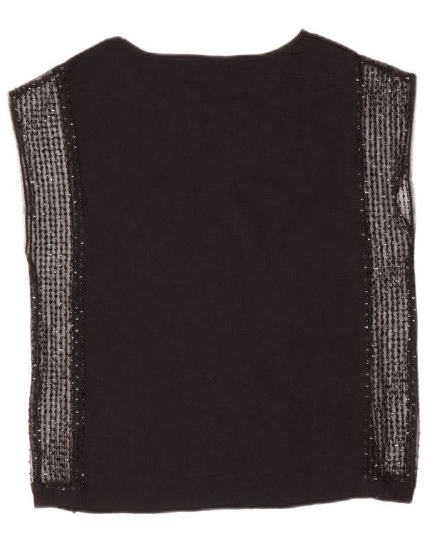 Zara Mujer Blusa Sin Mangas Top UK 42 Medium Negro