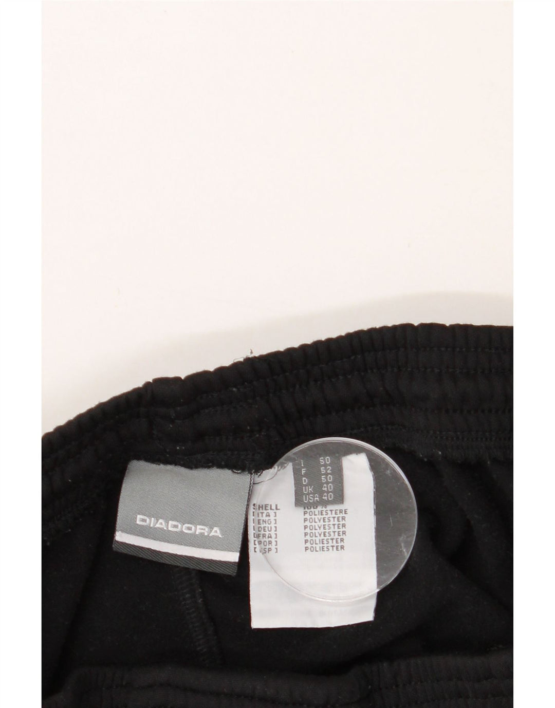 DIADORA Mens Tracksuit Trousers UK 40 Medium Black Polyester Vintage Diadora and Second-Hand Diadora from Messina Hembry 