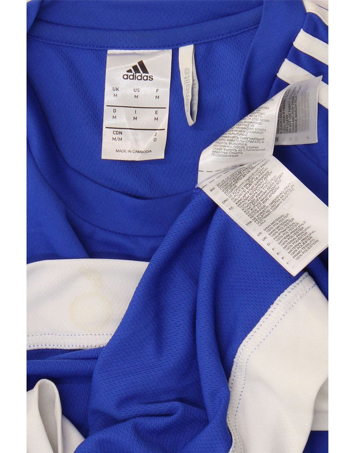 ADIDAS Camiseta Climalite para hombre Top Azul medio Colorblock Poliéster