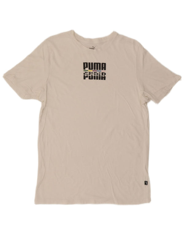 Puma Hombre Camiseta Gráfica Top Medium Blanco