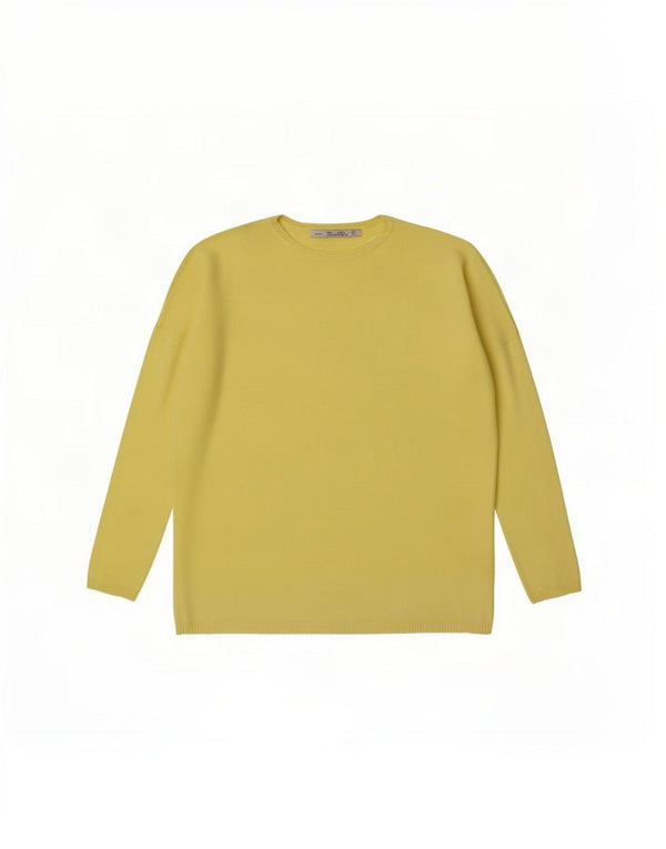 Zara - Jersey extragrande con cuello barco para mujer, talla S, color amarillo