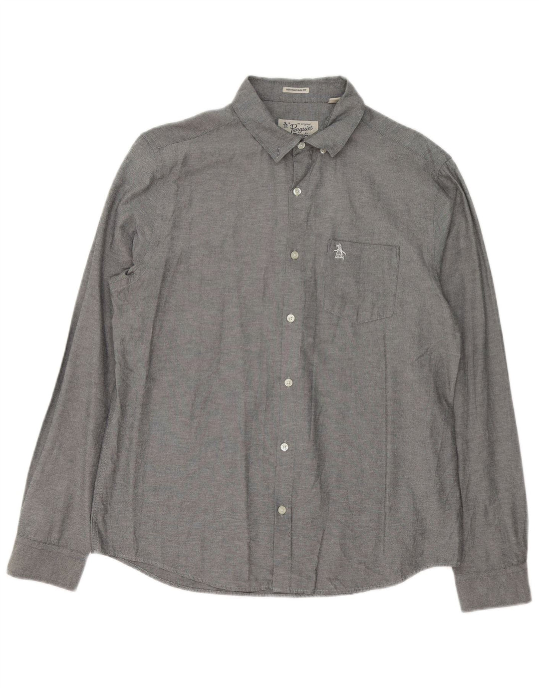 Camisa Penguin Heritage Slim Fit para hombre, talla grande, gris moteada