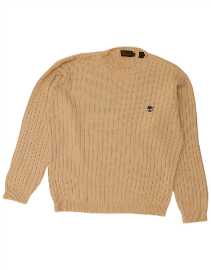 Timberland Jersey De Cuello Redondo Para Hombre Jersey De Algodón Beige Medio