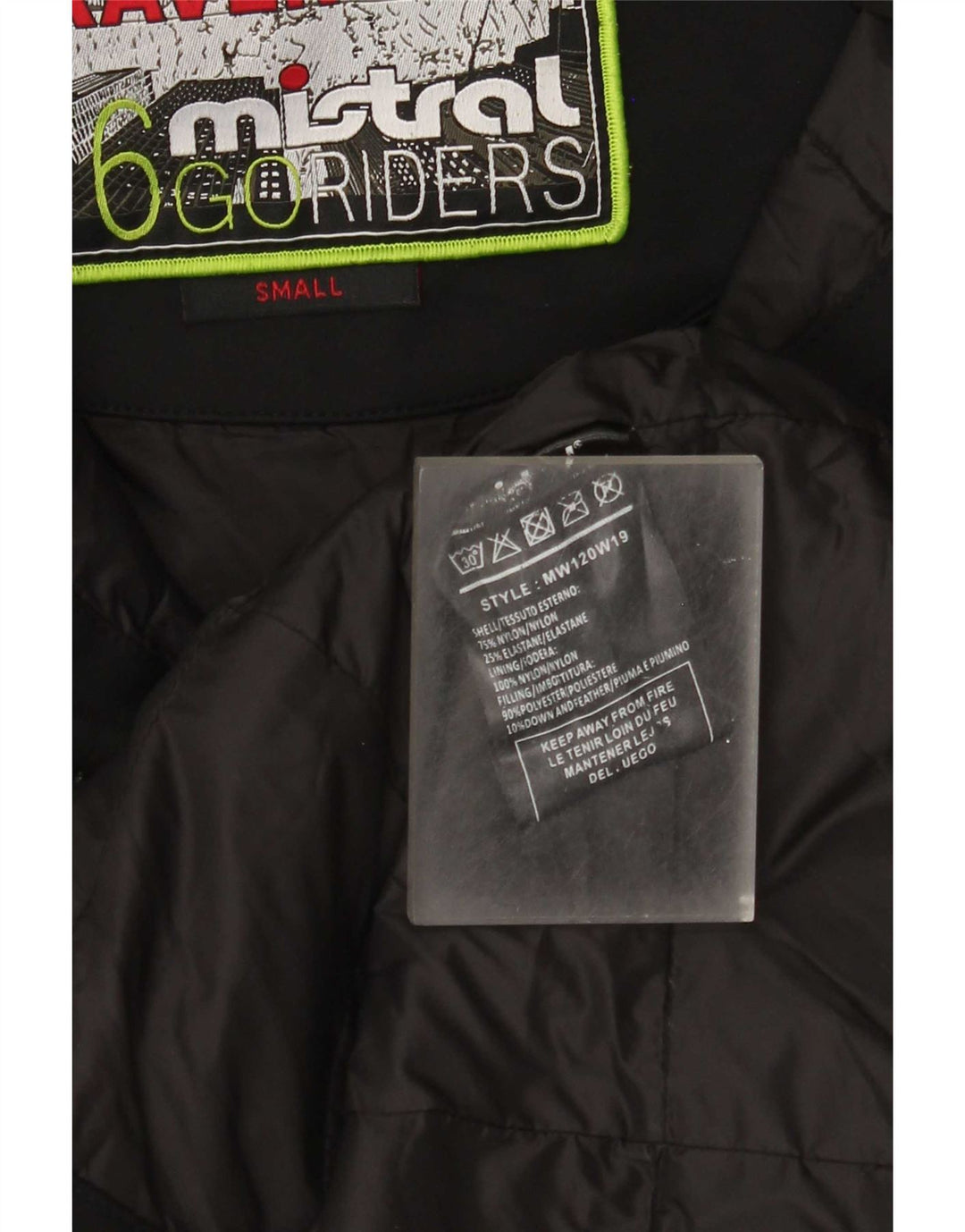 Mistral Chaqueta acolchada con capucha para mujer UK 10 Small Black Nylon