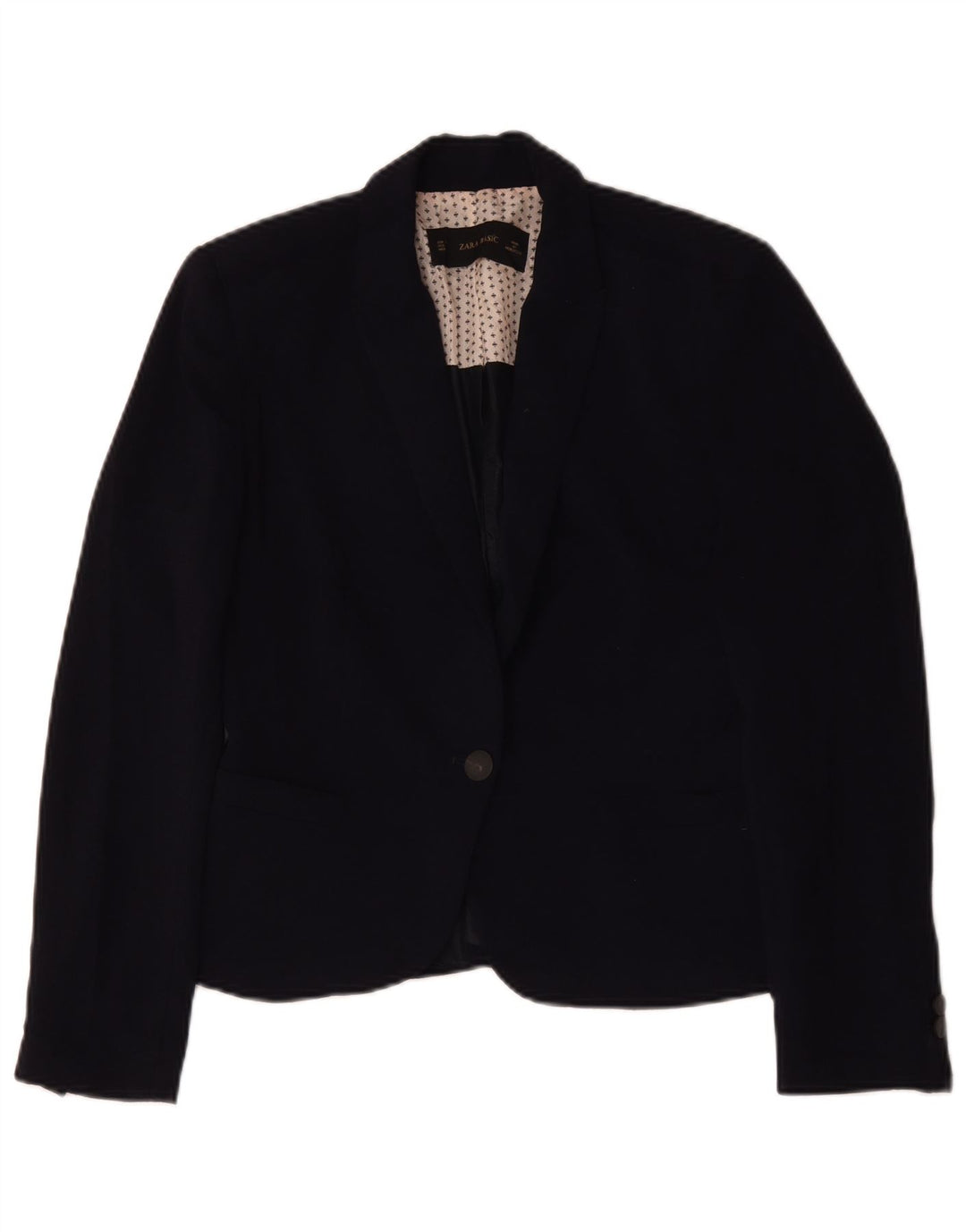 Zara Chaqueta Blazer De 1 Botón para Mujer UK 44 Azul Marino Mediano