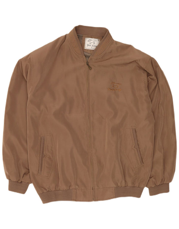 Chaqueta bomber vintage para hombre Reino Unido 42 XL Poliéster marrón