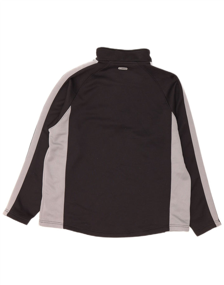 Russell Athletic - Camiseta con cuello y cremallera para hombre, manga larga, poliéster negro mediano