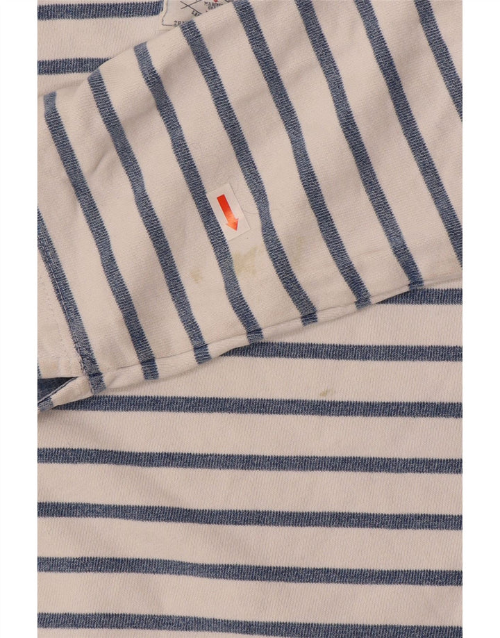 Joules - Sudadera con cuello y botones para mujer, talla 40, talla mediana, color azul a rayas