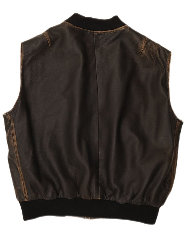 Conbipel Chaleco de cuero para hombre IT 50 Cuero marrón grande