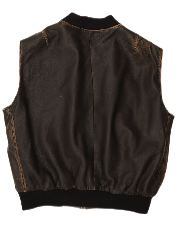 Conbipel Chaleco de cuero para hombre IT 50 Cuero marrón grande