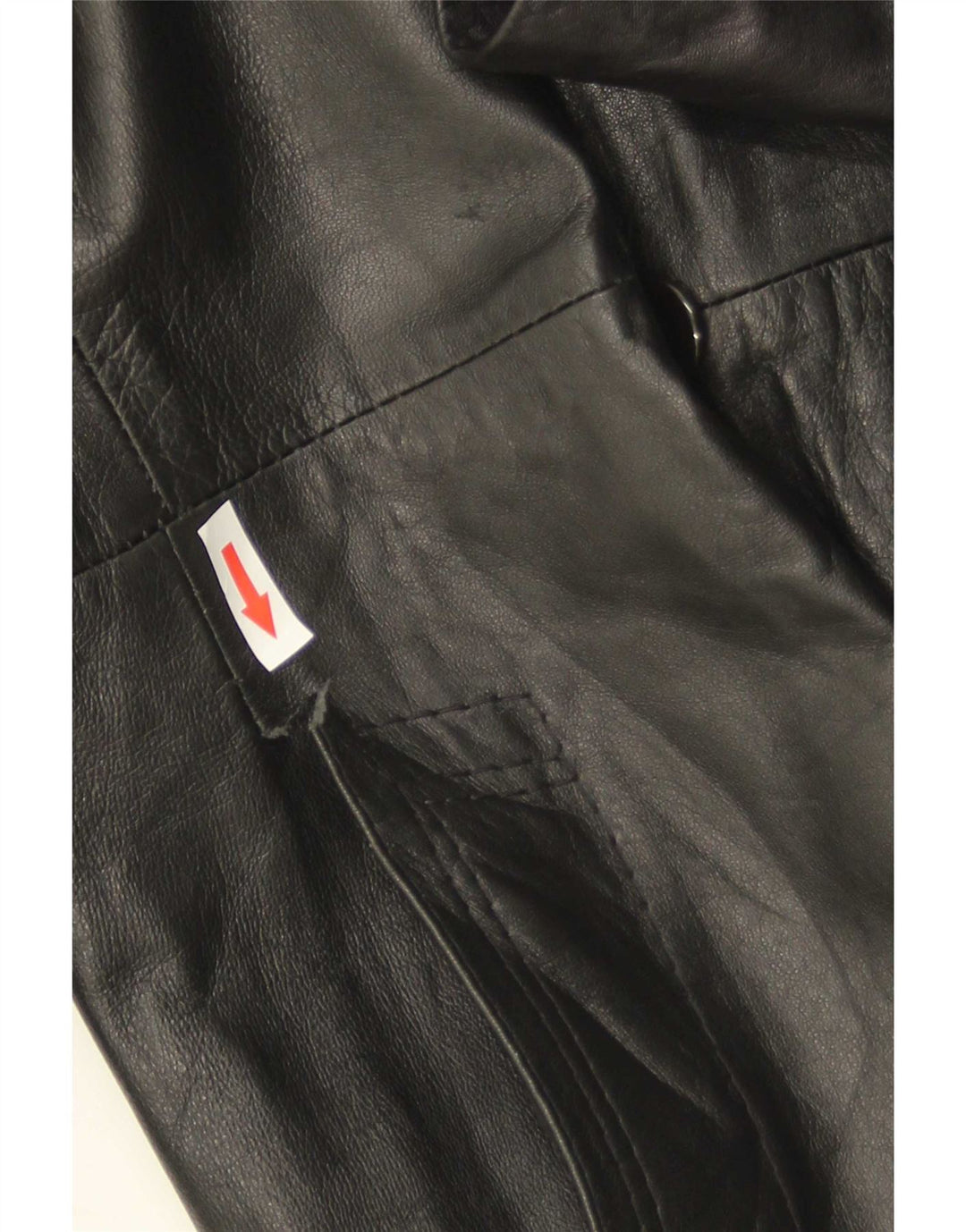 Vintage mujer cuero abrigo Reino Unido 18 XL negro