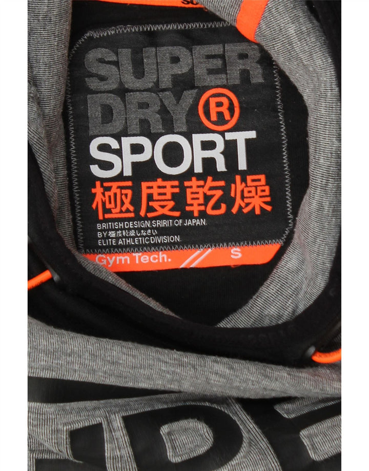 SUPERDRY Mens Graphic Hoodie Jumper Small Grey Colourblock Cotton Vintage Superdry and Second-Hand Superdry from Messina Hembry 