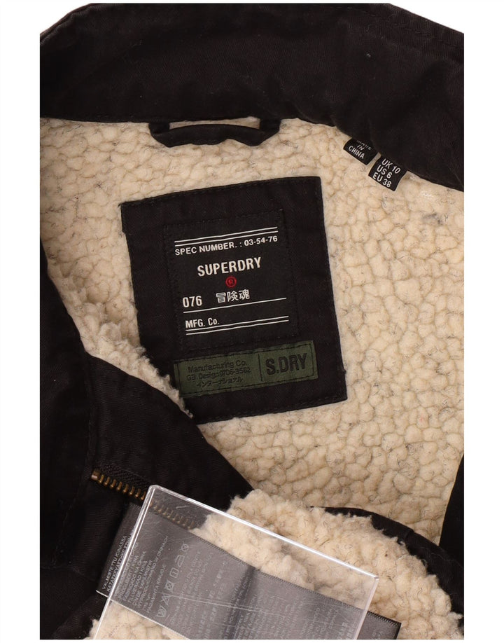 SUPERDRY Chaqueta militar para mujer UK 10 Small Black Cotton