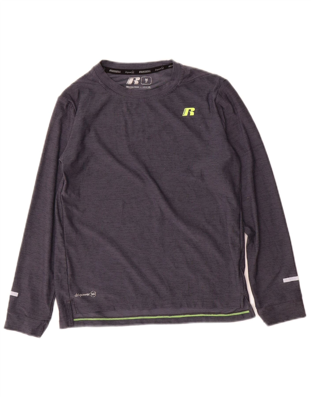 Russell Athletic Boys Dri-Power Top Manga Larga 7-8 Años Gris Medio