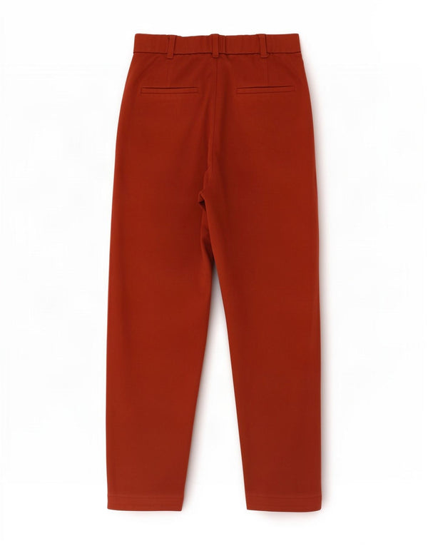 Zara Mujer Trafaluc Pantalones Chinos Cónicos De Cintura Alta Pequeño W26 L26 Rojo