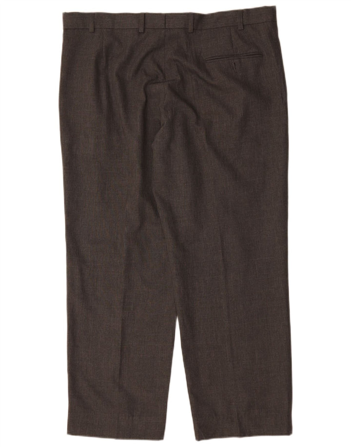 Marks & Spencer Pantalones de traje rectos de corte regular para hombre W38 L29 Gris