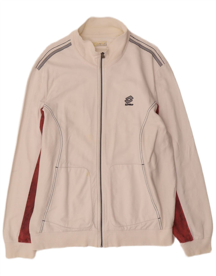 LOTTO Chaqueta superior de chándal para mujer UK 20 2XL Blanco Colorblock