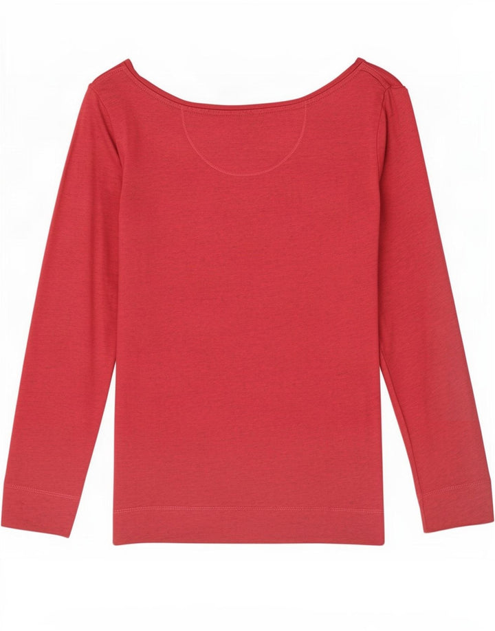 Camiseta de mujer Fat Face de manga larga UK 40 Algodón moteado rojo mediano
