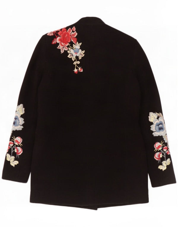 Abrigo Zara Mujer UK 6 XS Negro Floral