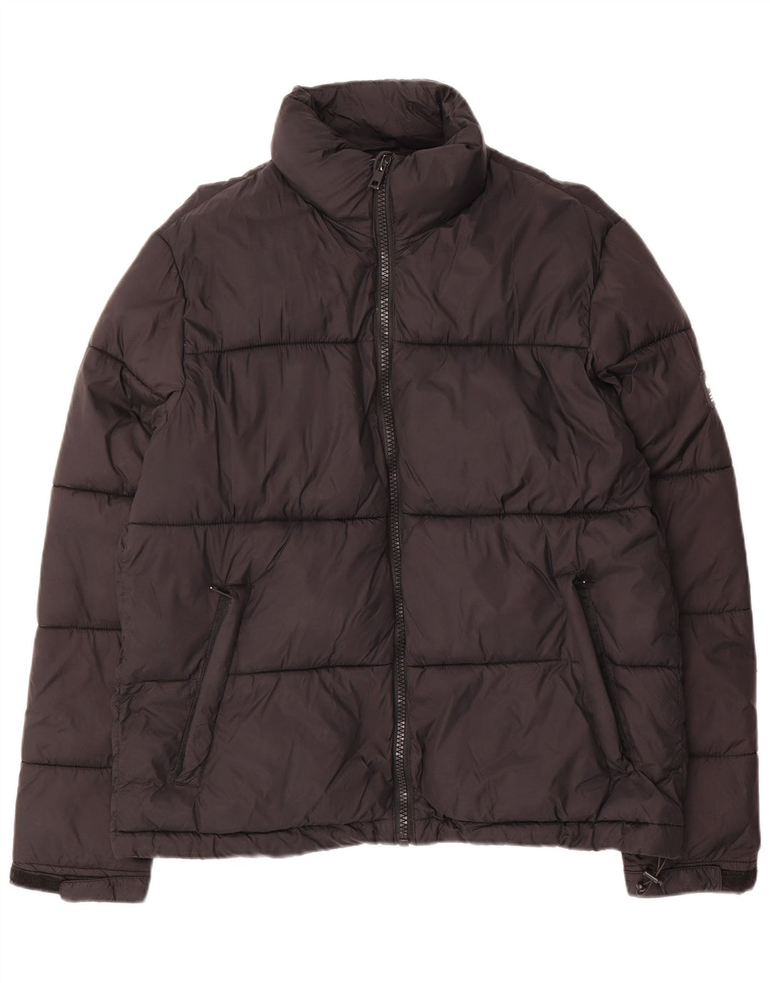 Zara Hombre Chaqueta Acolchada UK 40 Grande Poliéster Negro