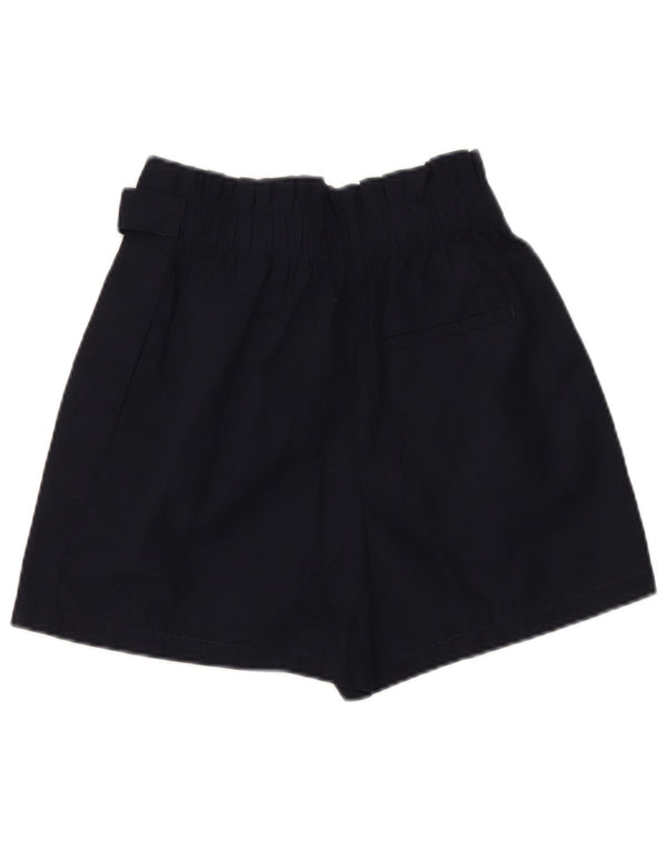 Zara Mujer Pantalones Cortos Casuales De Cintura Alta Pequeño W26 Algodón Azul Marino