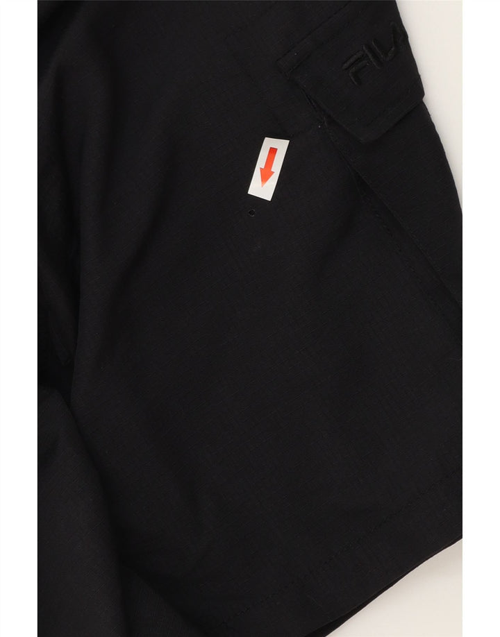 FILA Pantalones cortos cargo para hombre pequeños W32 Poliéster negro