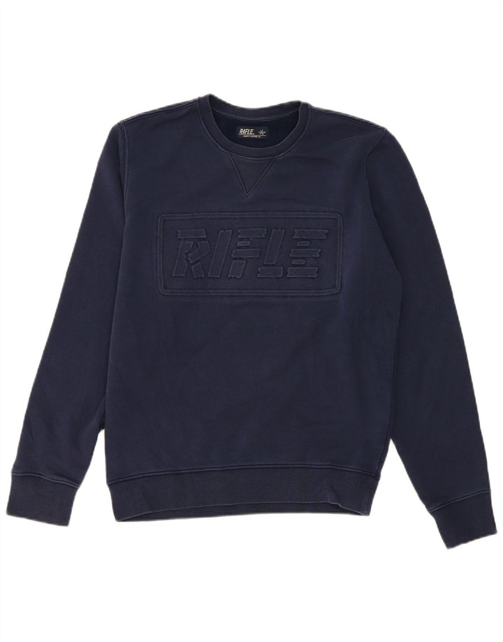 Rifle Sudadera Estampada Hombre Jersey Medium Azul Marino Algodón