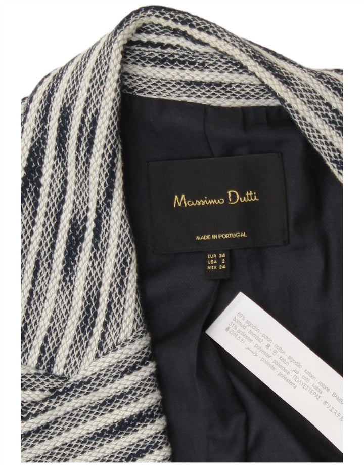 Massimo Dutti Chaqueta Blazer Mujer EU 34 2XS Algodón Moteado Azul Marino