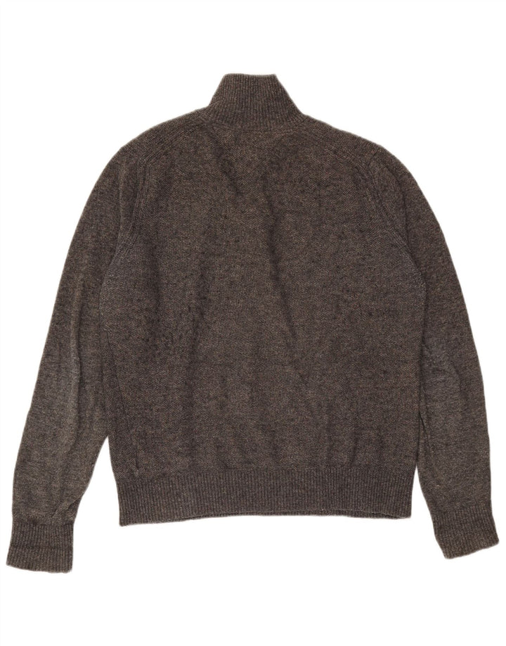 Tommy Hilfiger Jersey con cuello y botones para hombre de lana gris medio