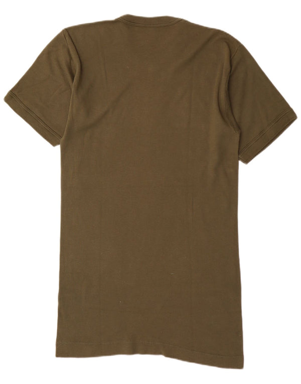 Camiseta vintage para hombre Top Medium Khaki Cotton