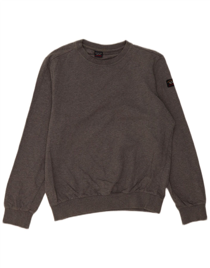 Paul & Shark Sudadera tipo jersey para hombre de algodón moteado gris grande