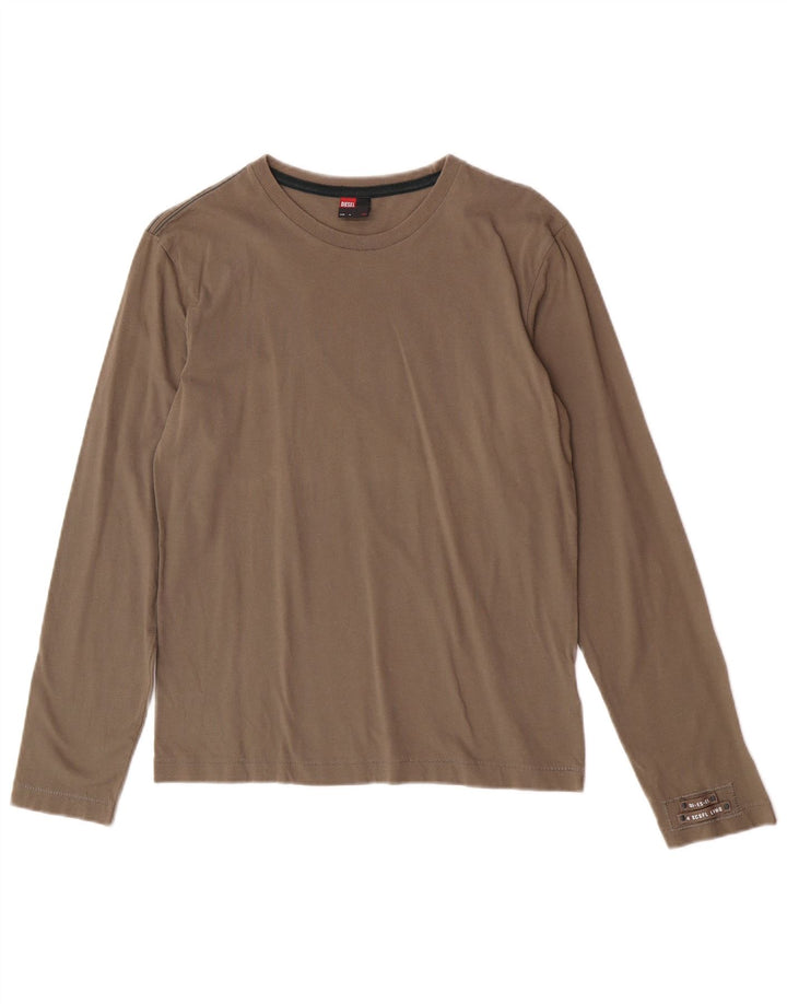 Diesel Mujer Top Manga Larga UK 42 Algodón Gris Medio