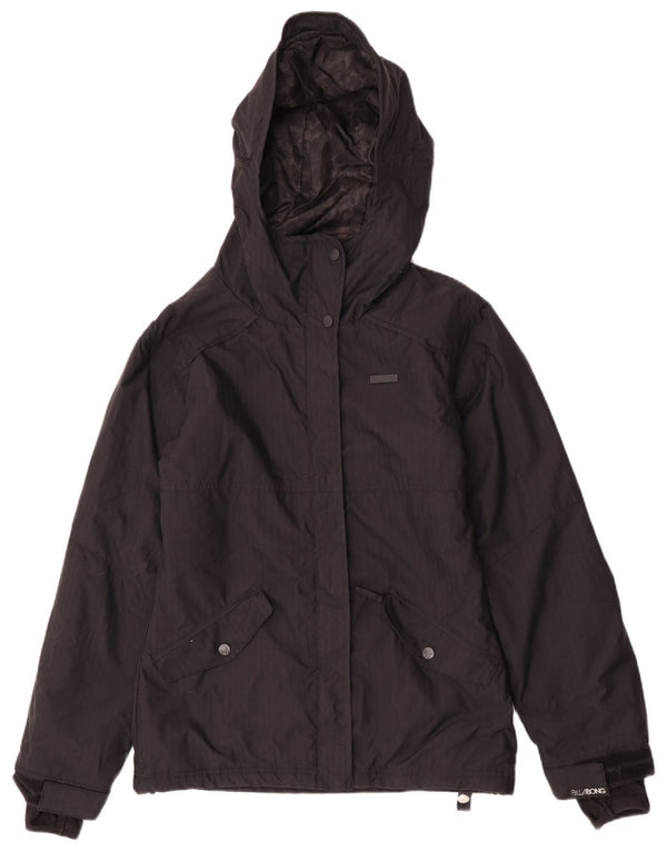 Billabong Chaqueta cortavientos con capucha para mujer UK 10 Small Black Pinstripe