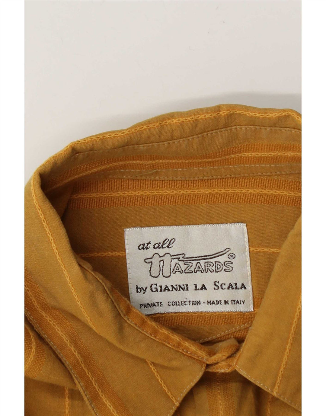 Camisa vintage para hombre a rayas amarillas grandes