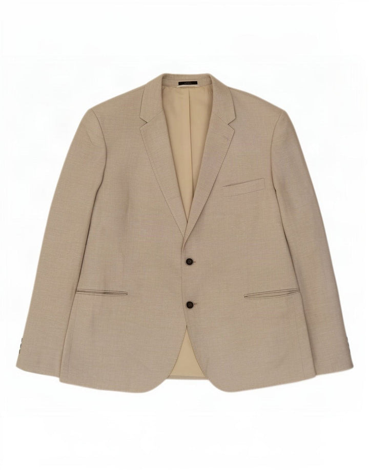 Marks & Spencer Chaqueta tipo blazer de 2 botones para hombre UK 48 2XL Beige Linen