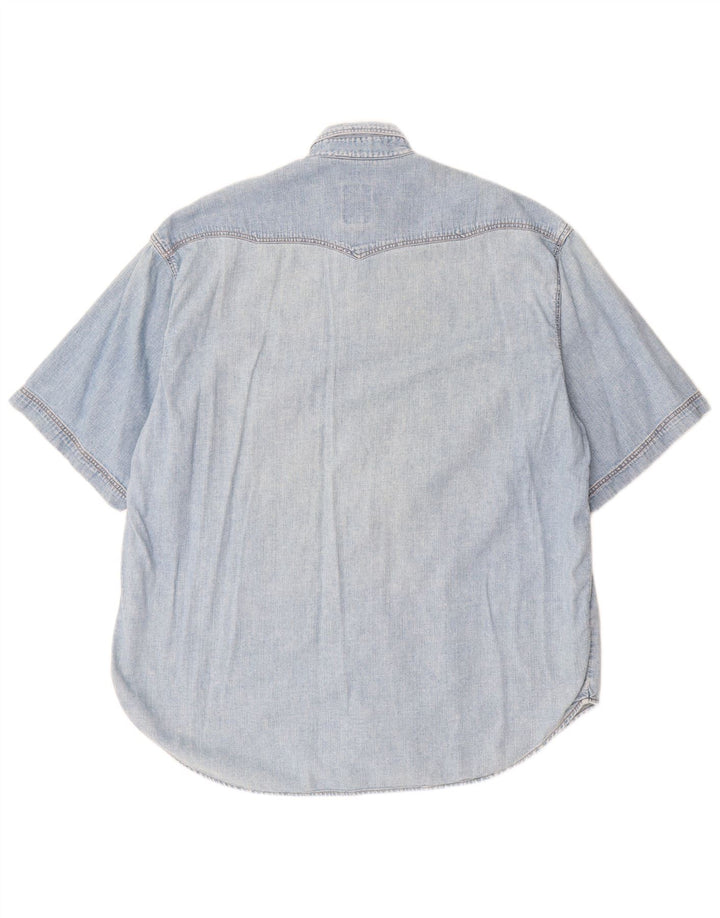 Rifle Camisa Vaquera Manga Corta Hombre XL Algodón Azul