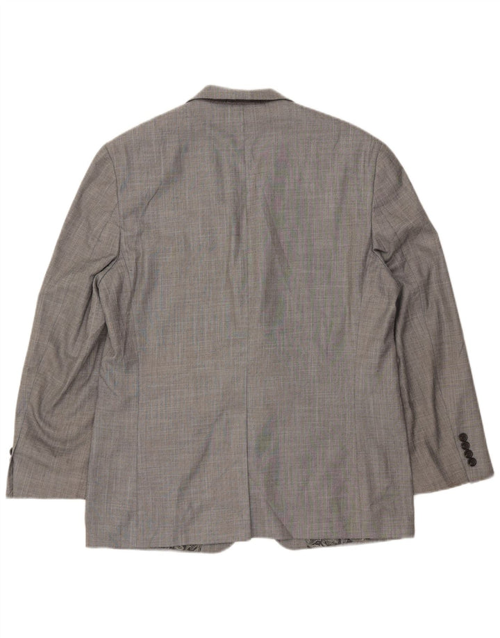 Chaps Chaqueta tipo blazer de 2 botones para hombre UK 40 Grande Gris Chevron Poliéster