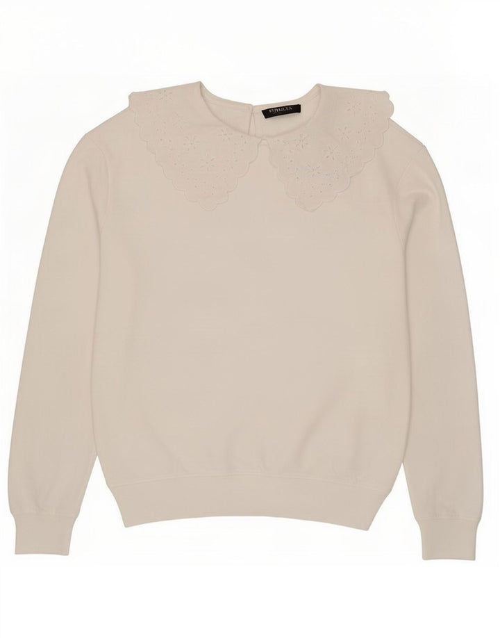 Marks & Spencer Sudadera para mujer Jumper UK 10 Small White Cotton