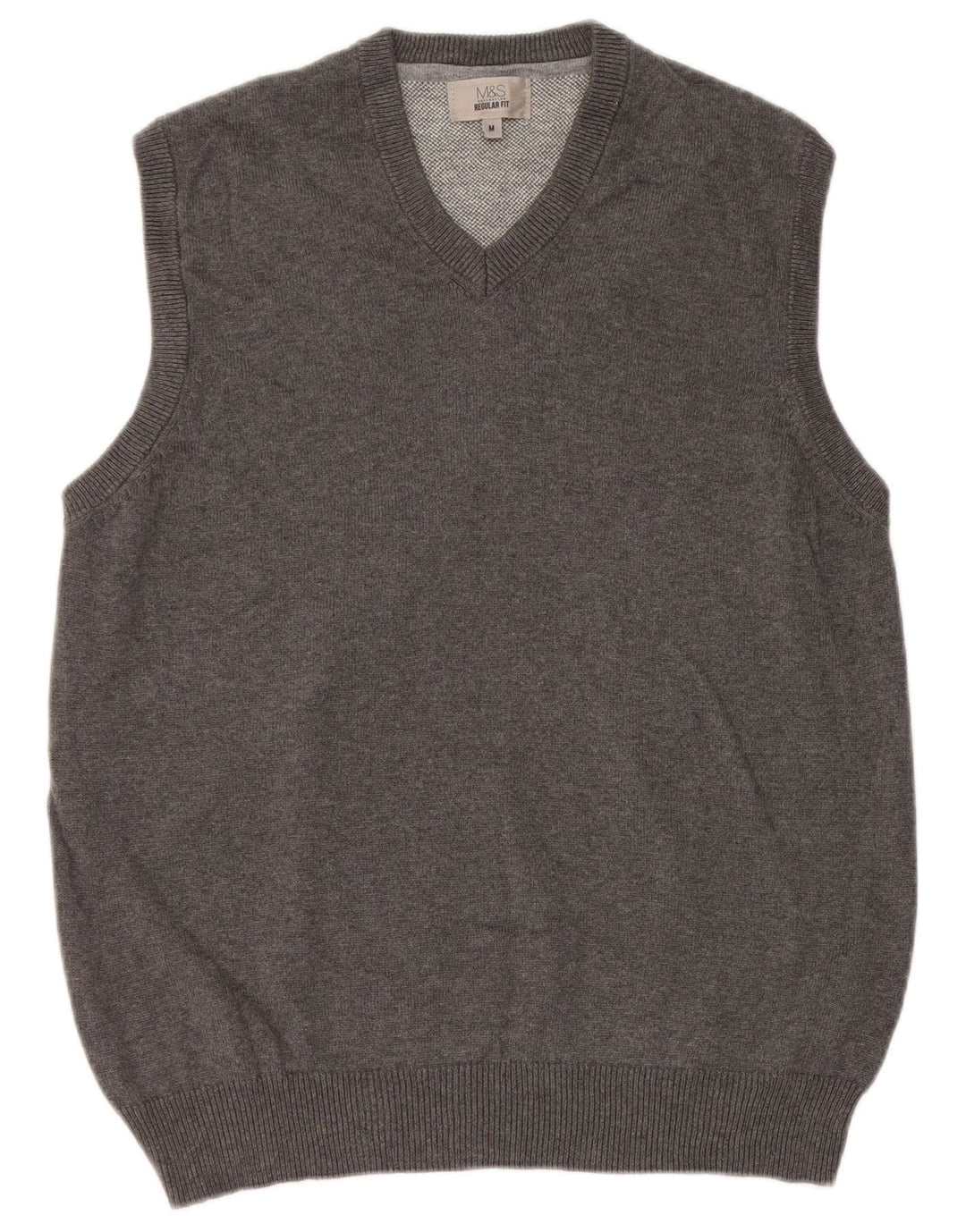 Marks & Spencer Camiseta sin mangas de ajuste regular para hombre de algodón gris medio