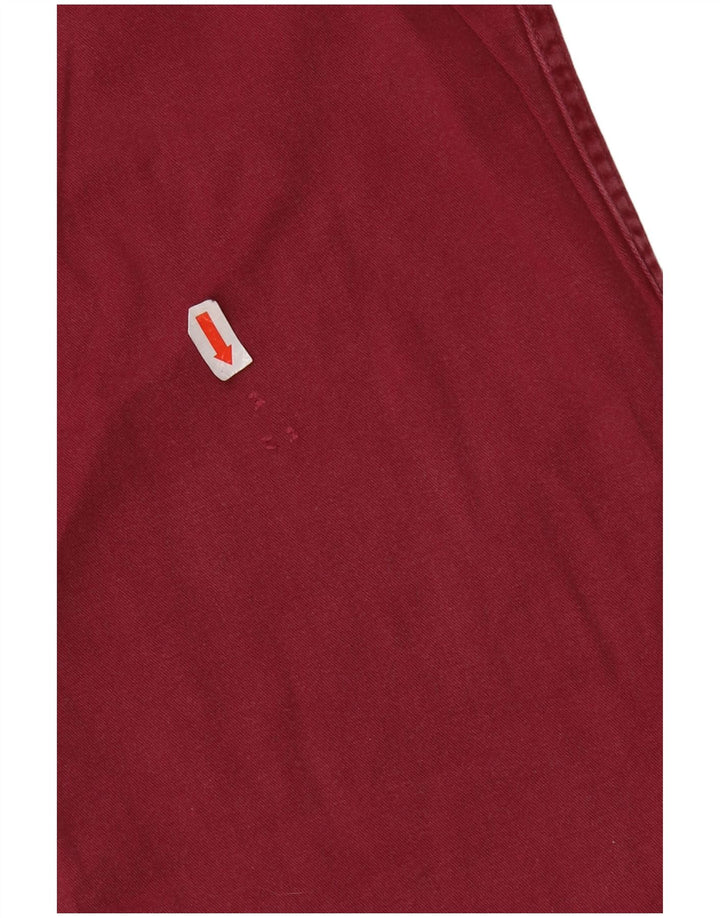 Vintage hombres camisa occidental XL algodón burdeos