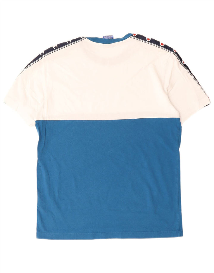 Champion Camiseta gráfica para hombre Top de algodón color block en azul medio