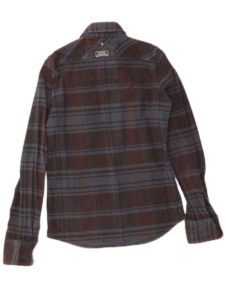 Superdry Camisa De Franela De Algodón A Cuadros En Marrón Medio