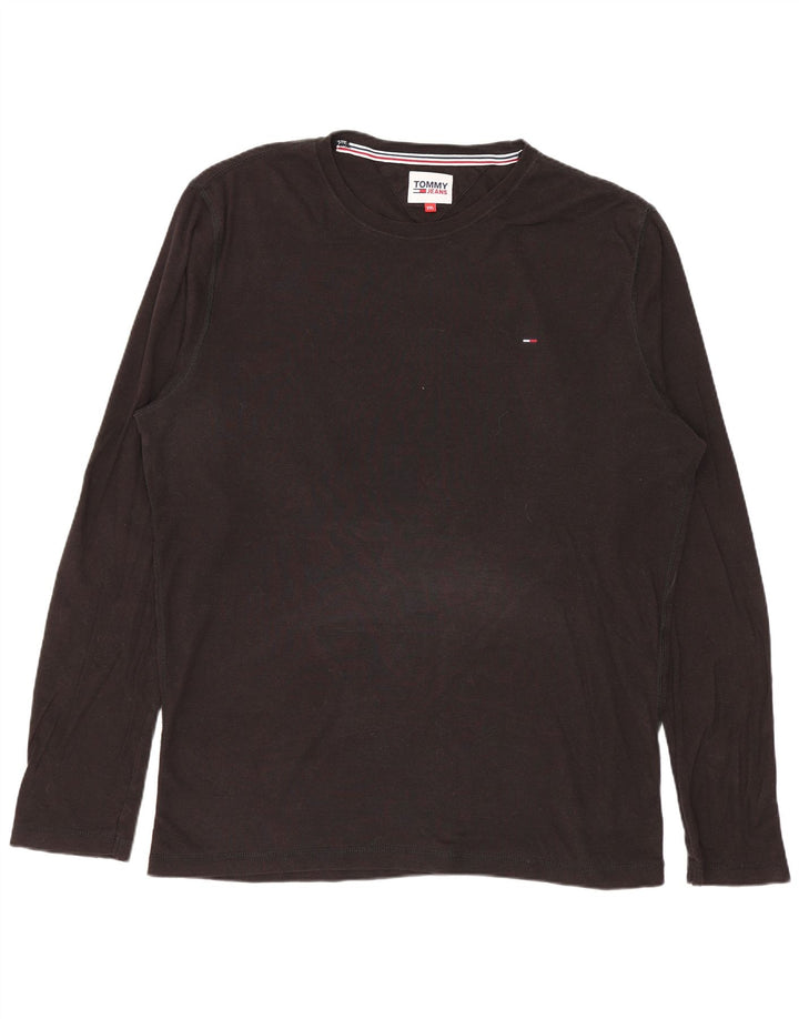 TOMMY HILFIGER Camiseta de manga larga para hombre 2XL Algodón negro