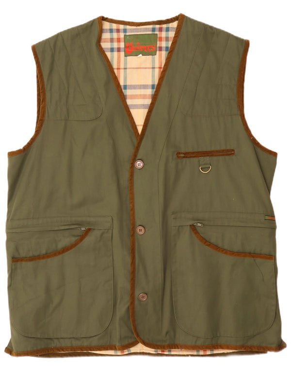 Univers Chaleco utilitario para hombre UK 44 2XL Verde Algodón Clásico