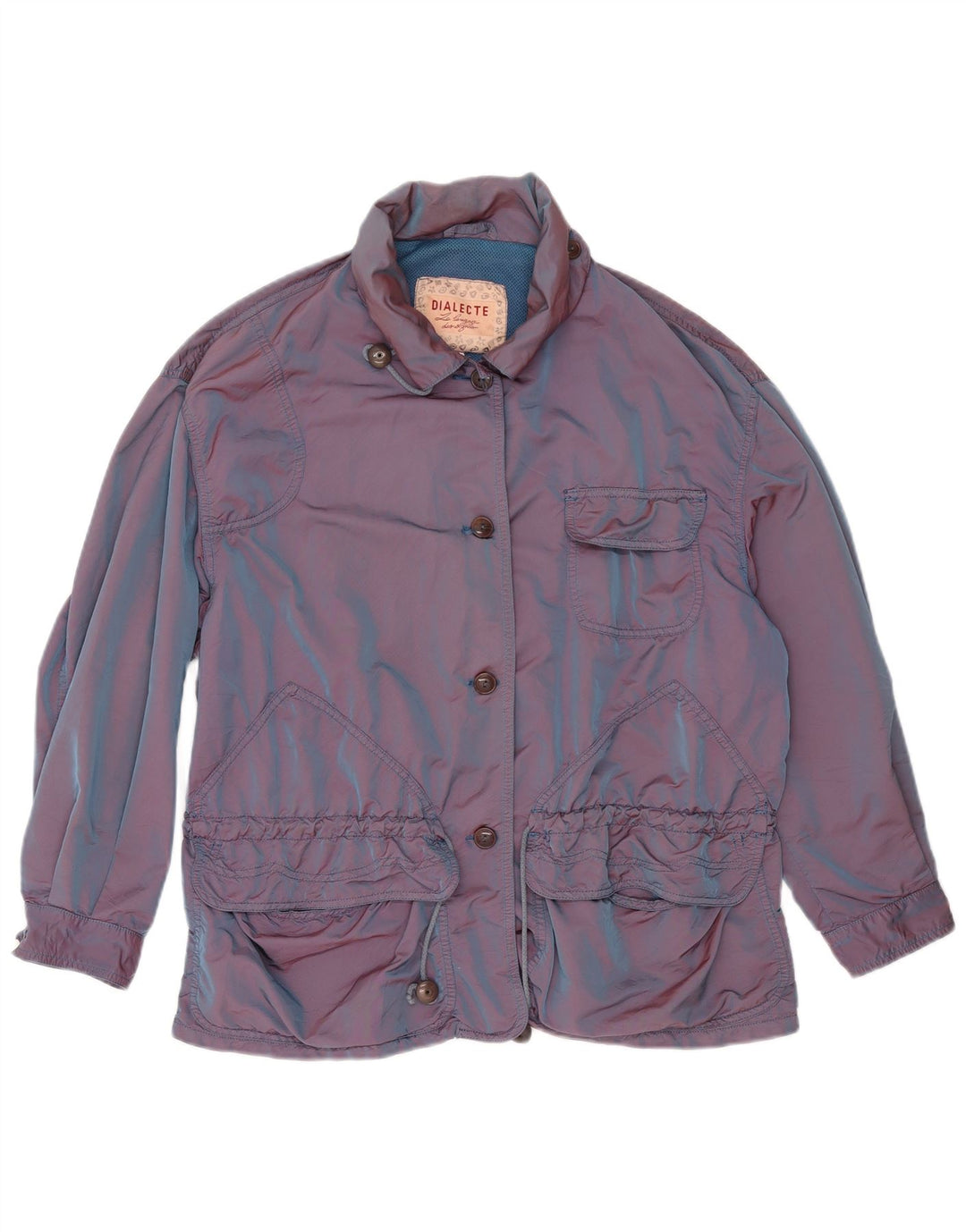 Chaqueta utilitaria vintage de gran tamaño para mujer IT 44 Poliamida azul medio