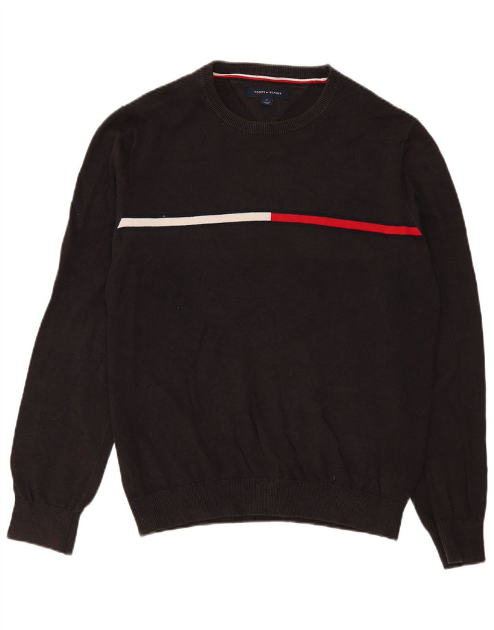 Tommy Hilfiger Jersey De Cuello Redondo Para Hombre De Algodón Gris Medio Con Bloques De Color