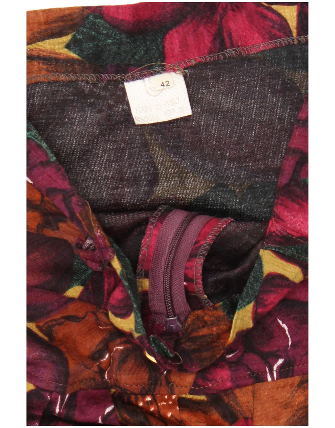 Vintage mujer A-Line falda IT 42 Medio W26 Multicolor Floral
