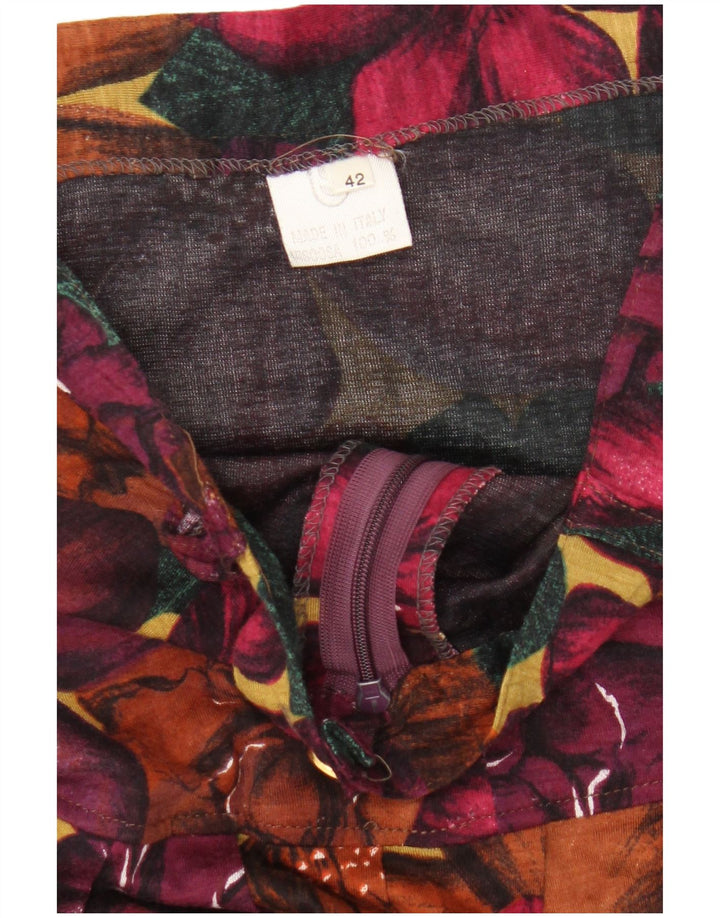 Vintage mujer A-Line falda IT 42 Medio W26 Multicolor Floral