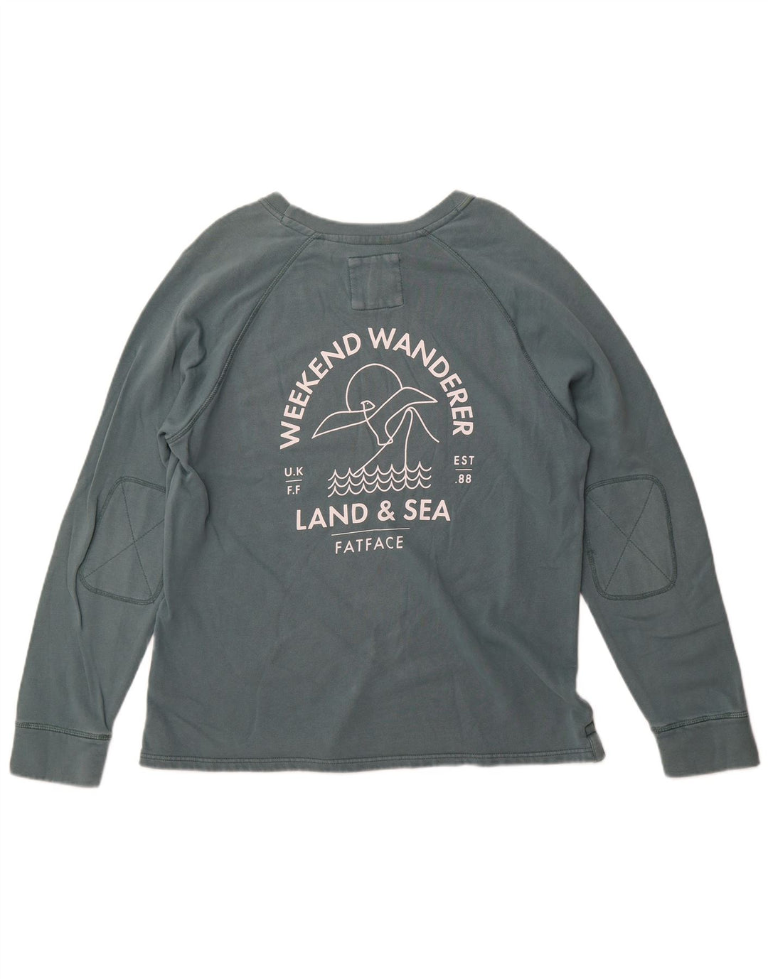 Sudadera con estampado gráfico de hombre Fat Face Jersey grande de algodón verde